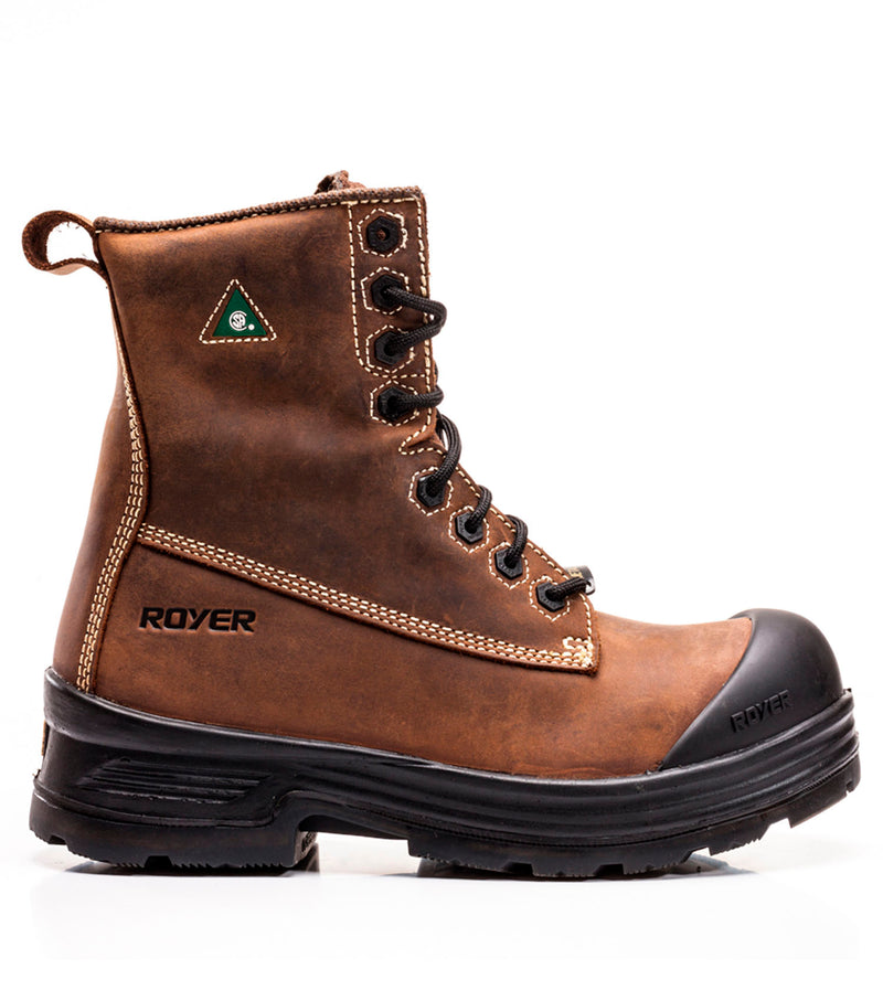 Bottes de travail 8" 10-6020QD en cuir - Royer