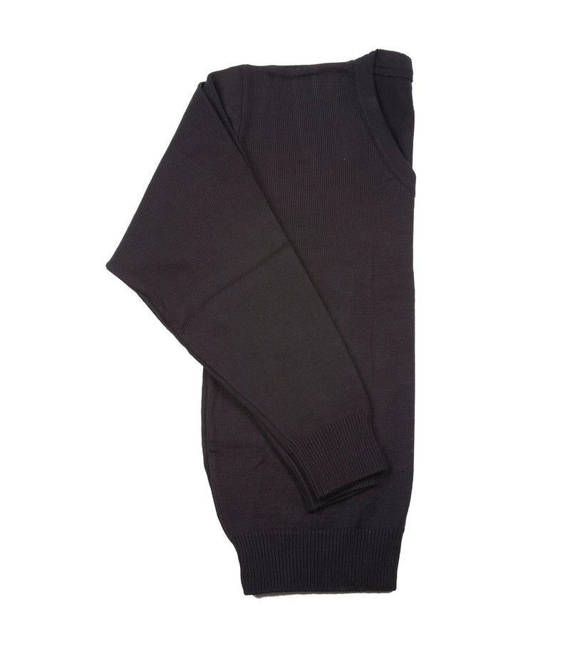 Pull d'uniforme noir avec col en V - T.Q. Knits