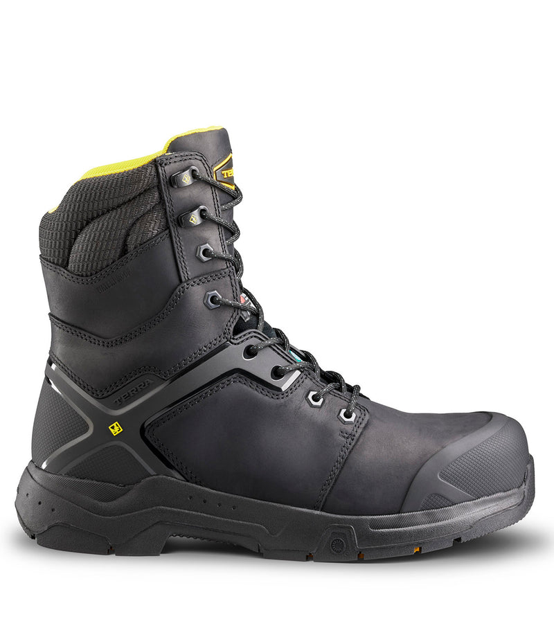 Bottes de travail 8" Carbine (noir) avec membrane imperméable – Terra