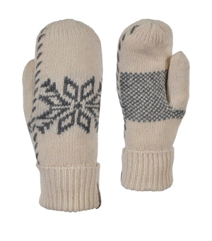 Mitaine en tricot beige 77-066 - Ganka