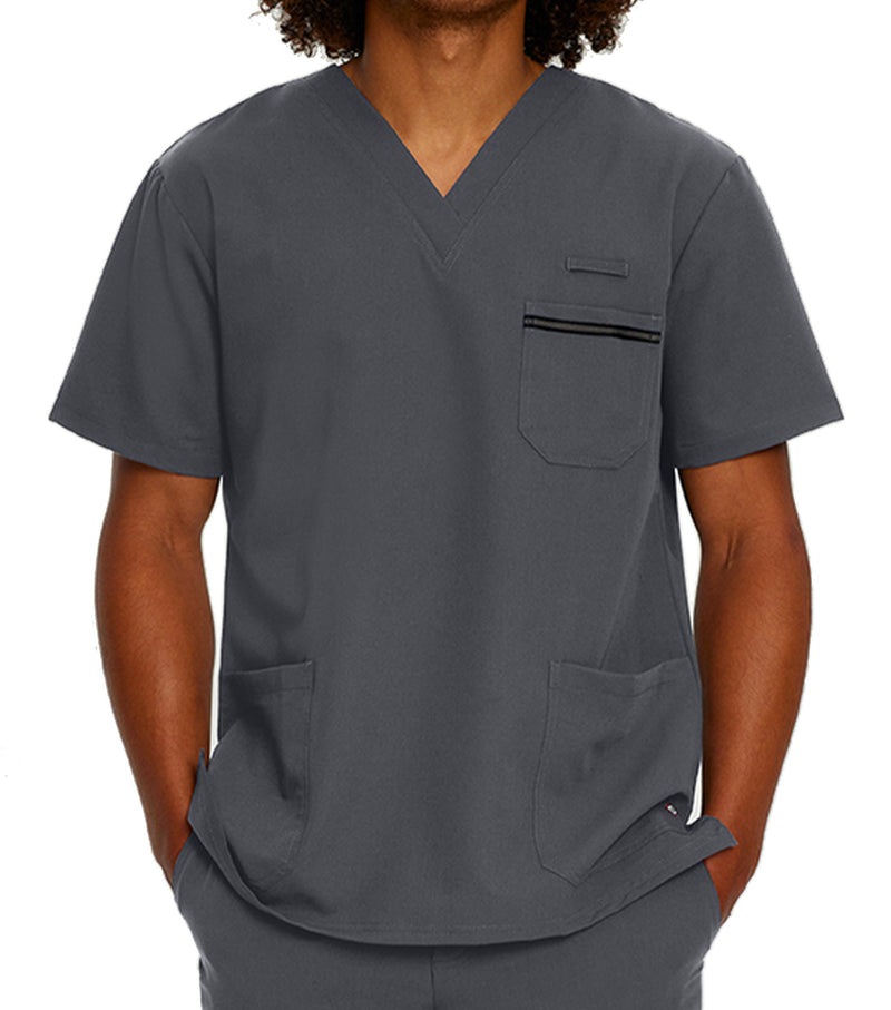 Haut d'uniforme Encolure en V à 3 poches 2207  Gris – Whitecross